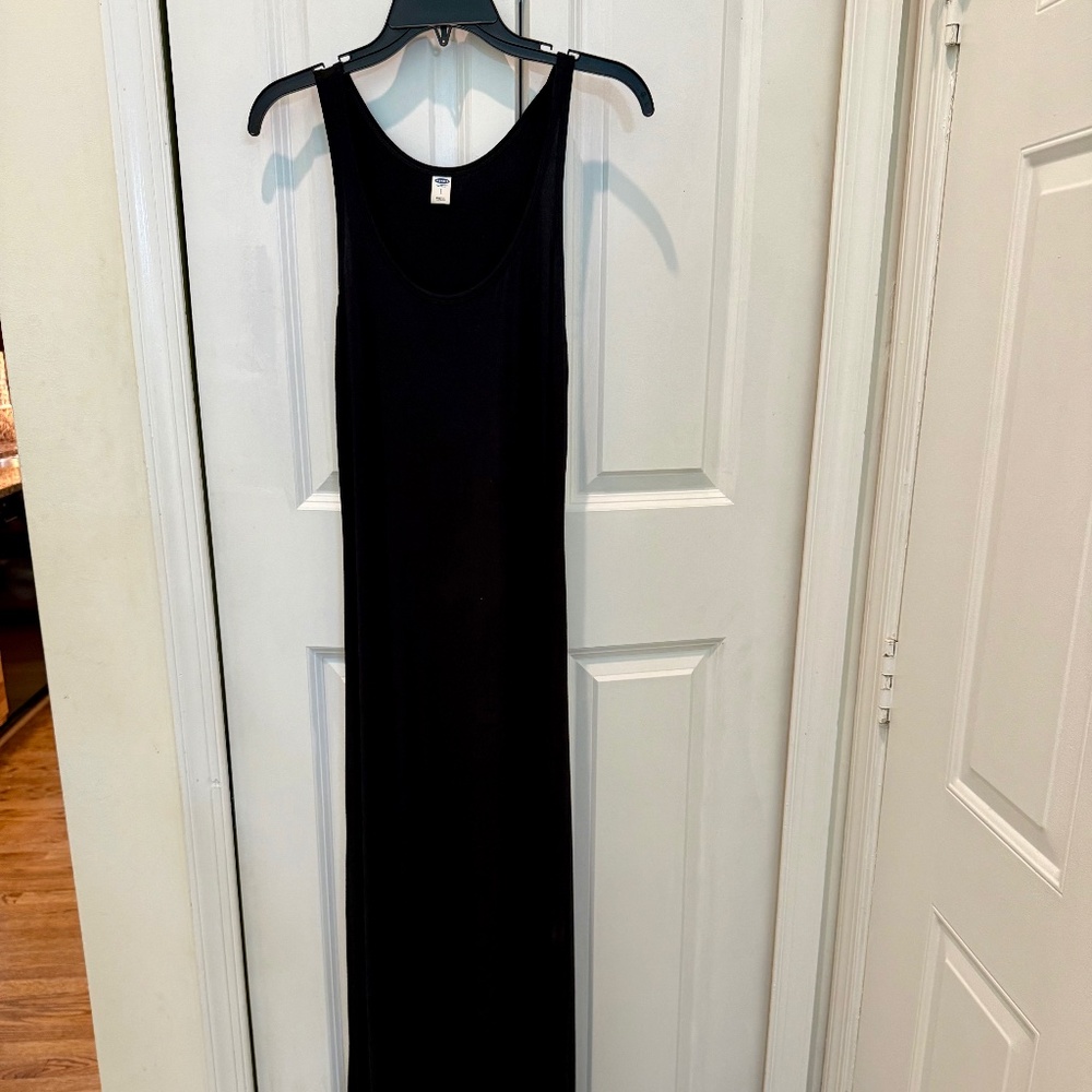 Black Cotton Maxi Dress, Small